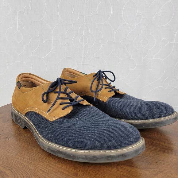 GH Bass & Co Patterson Mens Shoes Size 11 Blue Tan Oxford Bucks Leather Fabric main image 4